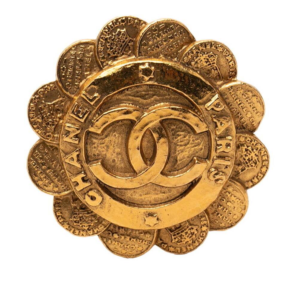 Chanel Cc Logo Flower Brooch Metal #276150C93B
